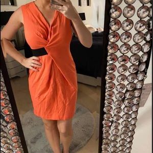 NEW Kenneth Cole orange dress with black attached belt